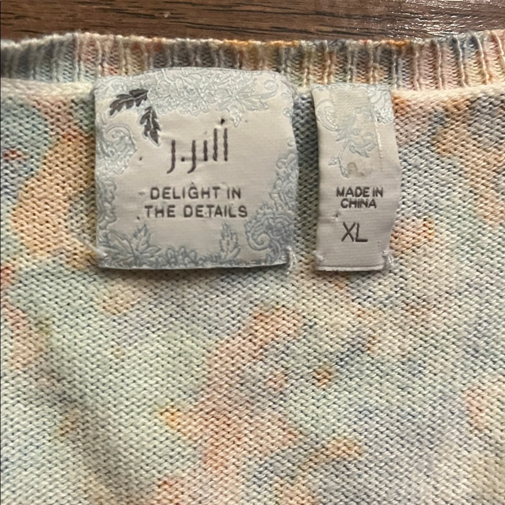 J. Jill Floral 3/4 Length Sleeve Button Down Sweater Size XL - Picture 2 of 8